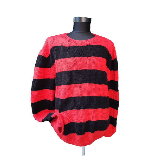 Maglione Kurt Cobain Maglione oversize a righe Nirvana