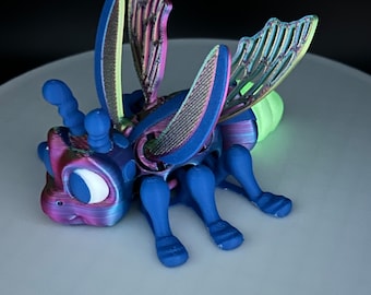 Glow-in-the-Dark Flexi Firefly Figurine - Unique Luminescent Tail Decor