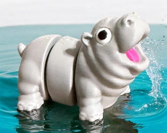 Moo Deng Hippo Fidget Toy | 3D Printed Articulated Desk Pet