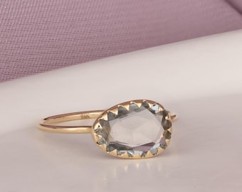 14K Gold Aquamarine Ring: Elegant March Birthstone Jewelry