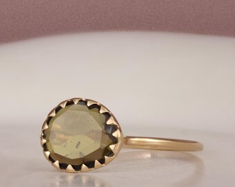 Natural Tourmaline 14K Gold Ring: Handmade Gemstone Jewelry