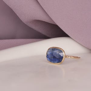 Kyanite Ring 18k Gold –Kyanite Stone Ring, Dainty Gold Ring, Natural Gemstone Jewelry, Handmade Minimalist Ring, Gift for Her