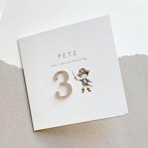 Karte zum Geburtstag I Geburtstagskarte personalisiert I Karte zum 1.-9. Geburtstag I Glückwunschkarte I Junge I Mädchen I Pirat