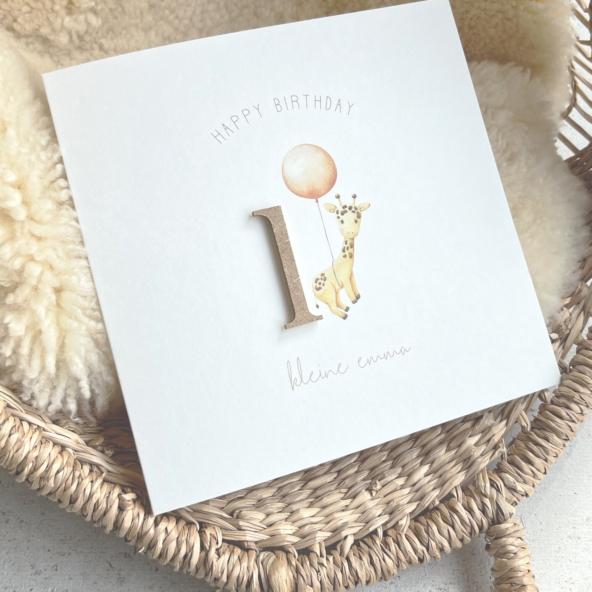 Karte zum 1. Geburtstag I erster Geburtstag I Junge I Mädchen I Giraffe