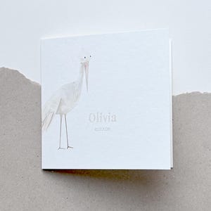 Karte zur Geburt I Geburtskarte personalisiert I Geschenk zur Geburt I Baby I Storch