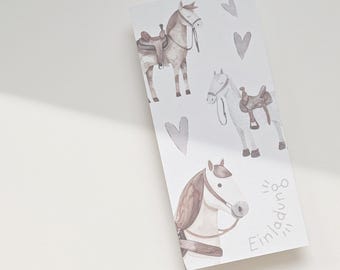 Invitación de cumpleaños infantil I Caballos y ponis I Tarjetas de invitación para niñas I Fiesta de cumpleaños I Juego de 5 - 20 I Incluye sobre opcional