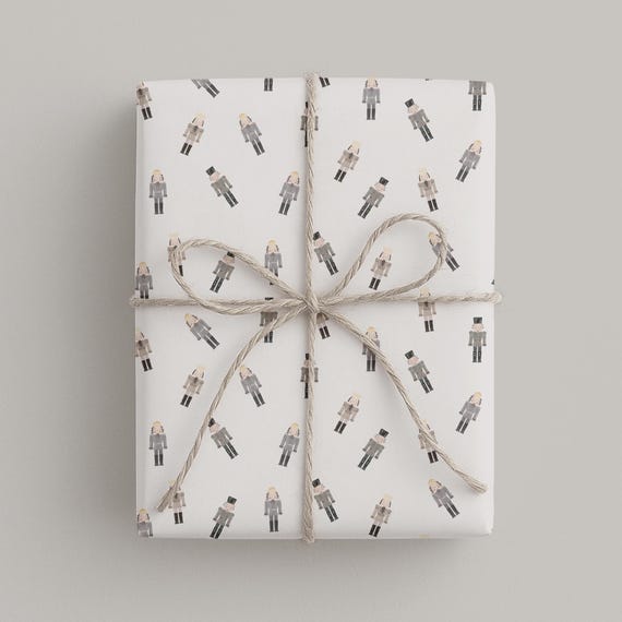 Geschenkpapier zu Weihnachten I DIN A2 Bogen I gerollt I weihnachtliches Geschenkverpackung I Papier 120g/m2 I Nussknacker