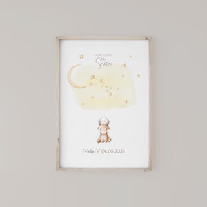 Sternzeichen Sternbild Stier I Sternzeichen personalisiert I Kinderzimmerbild I Geschenk zur Geburt I Junge I Mädchen