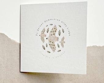 Tarjeta de felicitación personalizada para Primera Comunión | Tarjeta para Primera Comunión | Paloma | Niño | Niña