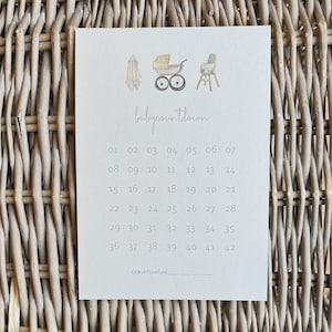 Babycountdown l Schwangerschaft Kalender I Geschenk Schwangerschaft I DIN A5 I Holzaufsteller Bild 3