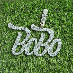 Customized Hand Made Letter Pendant 925 Sterling Silver Cz/Moissanite Diamond 3D / Hiphop / Iceout / Customized / Personalized / Photo