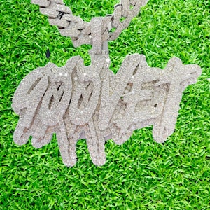 Customized Hand Made letter Pendant 925 Sterling Silver Cz/Moissanite Diamond 3D / Hiphop / Iceout / Customized / Personalized / Photo