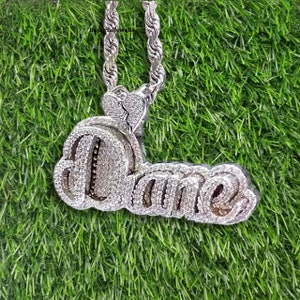 Custom Hand Made Letter Pendant 925 Sterling Silver Cz/Moissanite Diamond 3D / Hiphop / Iceout / Customized / Personalized / Photo Pendant