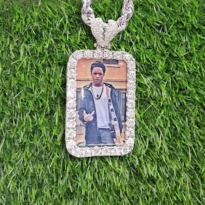 Custom Hand Made Photo Pendant 925 Sterling Silver Cz/Moissanite Diamond 3D / Hiphop / Iceout / Customized / Personalized / Photo Pendant