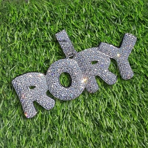 Pingente de letra feito à mão personalizado 925 prata esterlina cz/moissanite diamante 3d/hiphop/iceout/personalizado/personalizado/foto