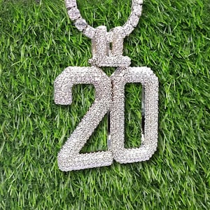 Pingente de número feito à mão personalizado 925 prata esterlina Cz/diamante moissanite 3D / Hiphop / Iceout / personalizado / personalizado / pingente de foto