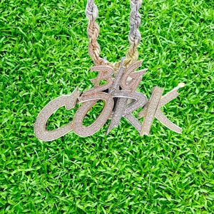 Customized Hand Made Letter Pendant 925 Sterling Silver Cz/Moissanite Diamond 3D / Hiphop / Iceout / Customized / Personalized / Photo