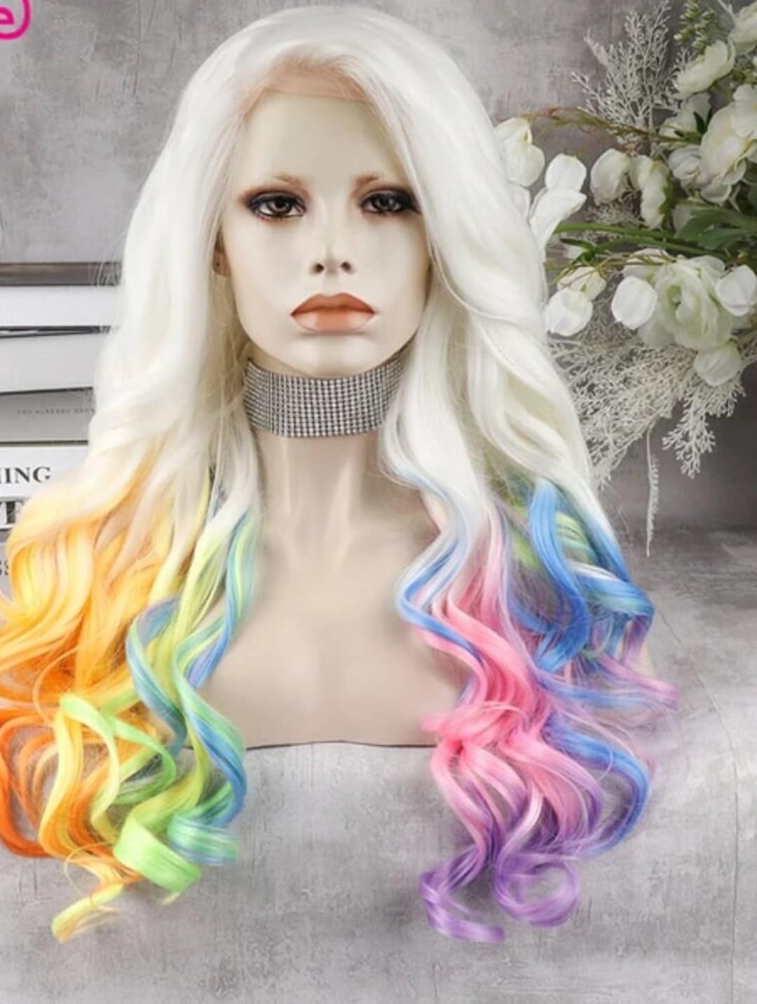 Rainbow Beautiful Lace Front Wig Lace Front Wig Heat Resistant Long