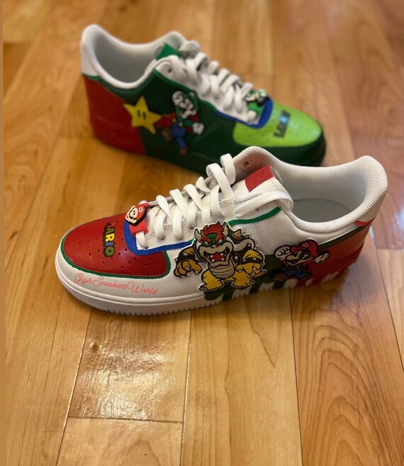 Super Mario / Super Mario Af1/ Nike Air Force 1 Customs/ Super - Etsy