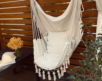 Modern hammock, Hanging chair, Swing chair, Macrame Hanging chair, Hammock on the beach, Hanging chair in bedroom, Indoor swing, Boho chair