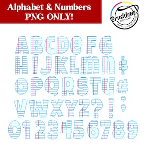 Notebook paper / lined paper Alphabet & Numbers  / Digital Download PNG ONLY /NO Svg