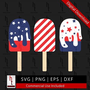 4th of July Popsicles - svg, png, dxf, and eps files included!
