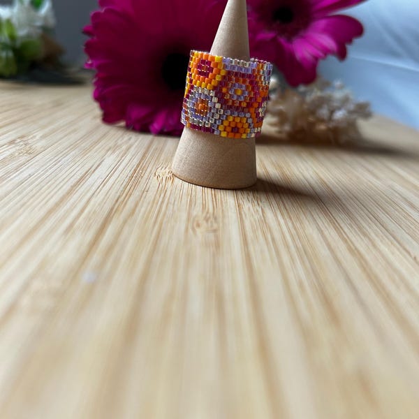 Peyote Stitch Pattern/Weaving Scheme - Ring - Peyote Technique - Summer Hexagon Ring