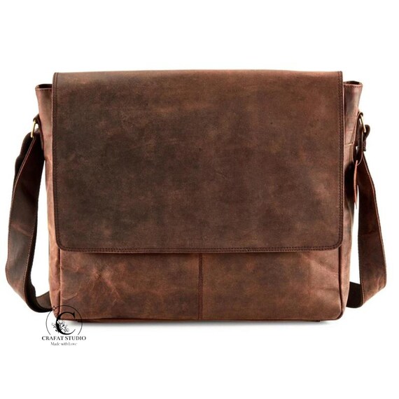 Genuine Buffalo Leather Messenger Bag College Bag Laptop Bag - Etsy