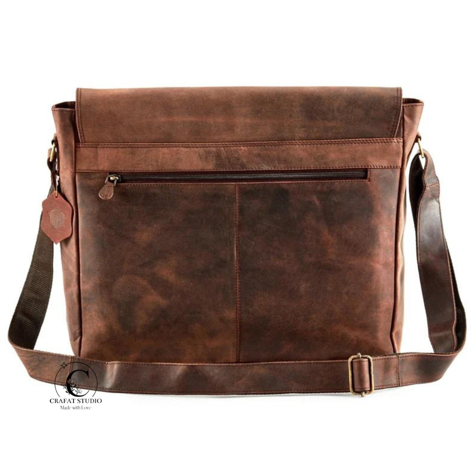 Genuine Buffalo Leather Messenger Bag College Bag Laptop Bag Etsy