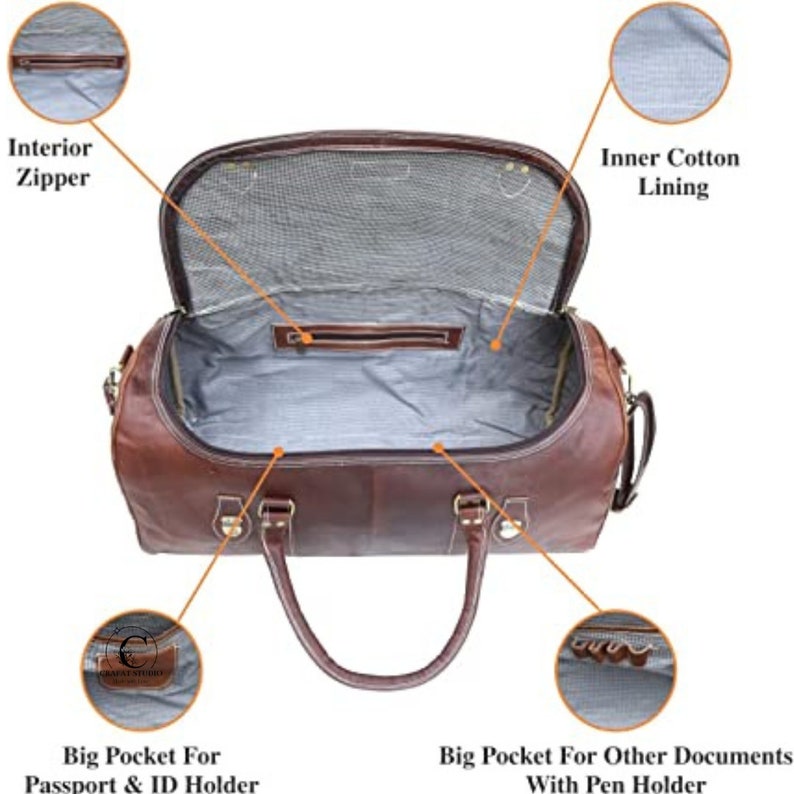 Vintage 24 Inch Large Leather Duffle Bag for Travel or the Etsy