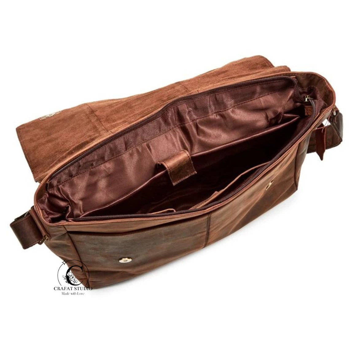 Genuine Buffalo Leather Messenger Bag College Bag Laptop Bag Etsy