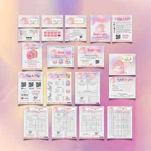 CAKE Business MODERN EDITABLE Branding Kit Business Printable Thank you Gift Card Snap Share Care Card Order Track Invoice Forms Templates