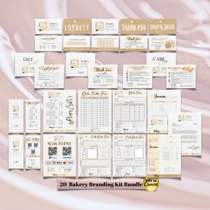 CAKE Business MODERN EDITABLE Branding Kit Business Printable Thank you Gift Card Care Card Price List Invoice Order Forms Bakery Business