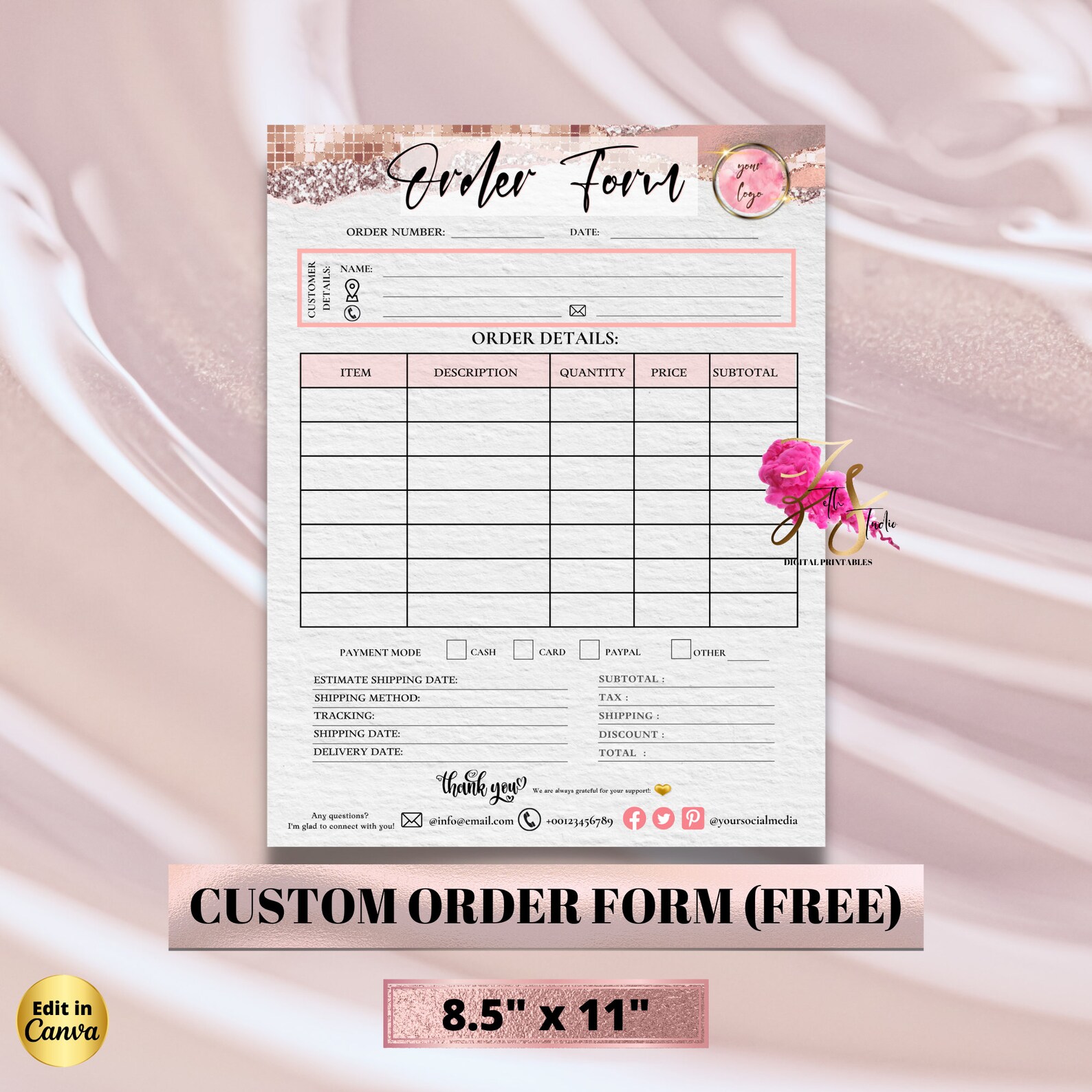Editable Cake Order Form , Small Business Order Forms Template ...