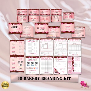CAKE Business MODERN EDITABLE Branding Kit Business Printable Thank you Gift Card Care Card Price List Invoice Order Forms Bakery Business