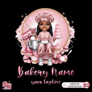Chibi Girl Bakery logo, Baking logo, Stylish Custom Bakery/Pastry/Cake Logo, Cupcake Logo, Modern & Professional Digital Logo for Bakeshops