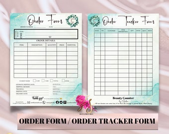Green Editable Beauty Resin Candle Order Form , Small Business Order Forms Template, Printable Custom Order Form, Instant Download, Add Logo