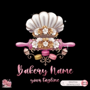 Bakery Logo, Baking Logo, Stylish Custom Pastry Logo, Cake Logo, Cupcake Logo, Modern Logo, Bakeshop Logo, Professional Logo, Edit in Canva