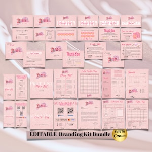 CAKE Business MODERN EDITABLE Branding Kit Business Printable Thank you Gift Card Care Card Price List Invoice Order Forms Bakery Business