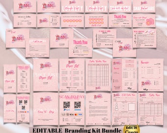 CAKE Business MODERN EDITABLE Branding Kit Business Printable Thank you Gift Card Care Card Price List Invoice Order Forms Bakery Business