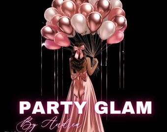 Pink Event Planner Logo, DIY Customizable Glitter Logo, Event Business, Wedding Planner, Event Planner, Party Planning Logo Template Canva