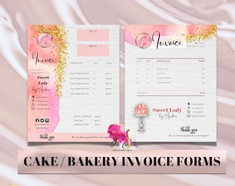 Cake Invoice Template Editable, Custom Order Form Printable for Small Business , Bakery Custom Cake Invoice, Instant Download, Add Your Logo