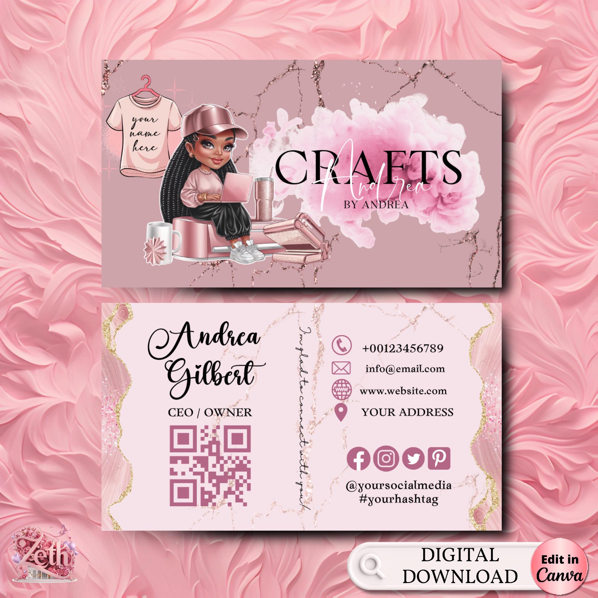 Crafting Business Card Design, Crafter Logo T-shirt Business Card