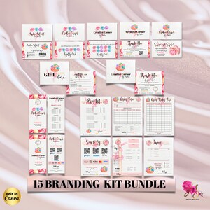CROCHET EDITABLE Branding Kit Business Printable Loyalty Thank you Gift Card Snap Share Care Card Order Track Price Invoice Forms Templates