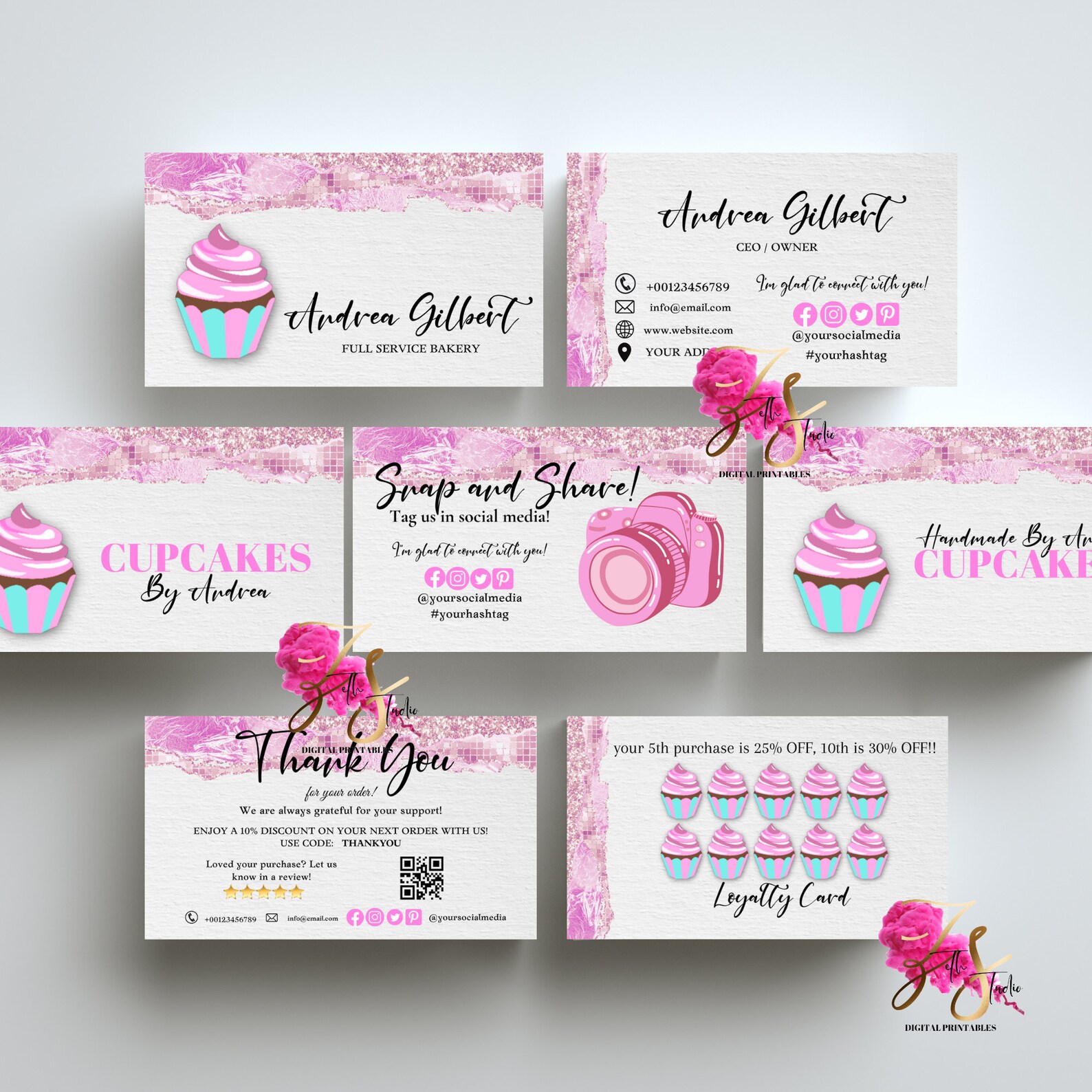 CAKE Business MODERN EDITABLE Branding Kit Business Printable Thank you ...