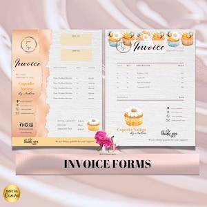 Cake Invoice Template Editable, Custom Order Form Printable for Small Business , Bakery Custom Cake Invoice, Instant Download, Add Your Logo