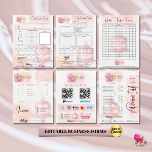 EDITABLE Modern Business Form Templates, Order Tracker Form, Printable Invoice Delivery Note Form, Business Form Small Business Order Slip
