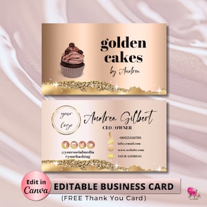 MODERN Creative Cake Bakery Business Card Template DIY Business Card Editable Printable Business Card Design Cake Business Card
