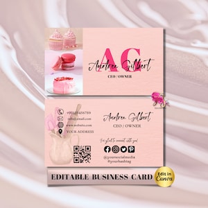 MODERN Creative Cake Bakery Business Card Template DIY Business Card Editable Printable Business Card Design Cake Business Card Add Photo