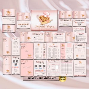 CAKE Business MODERN EDITABLE Branding Kit Business Printable Thank you Gift Card Care Card Price List Invoice Order Forms Bakery Business